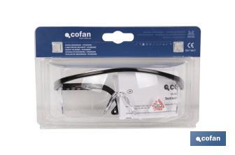 Óculos de segurança I Óculos com lente clara I Modelo standar I EN 166 - Cofan