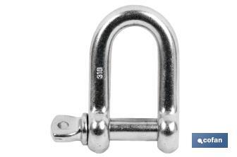 Straight shackles made of stainless steel A-2 - Cofan