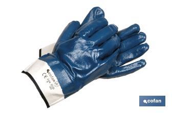 Guantes americanos de nitrilo azul | Para múltiples usos | Resistentes y duraderos | Cómodos y seguros - Cofan