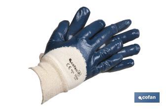 Guantes de nitrilo azules | Revestimiento impermeable y no absorbente | Larga duración y resistentes - Cofan