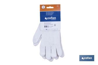 Cotton knitted gloves with elastic cuff | Comfortable and tough gloves | Correct adhesion | Ideal for agricultural activities - Cofan