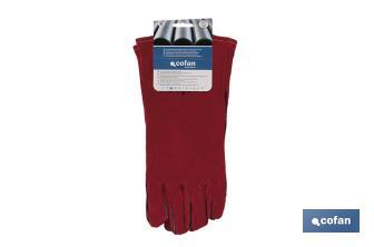 Welding gloves with long fibres | Lined interior | Suitable for welding and mechanical tasks | Tough and durable gloves - Cofan