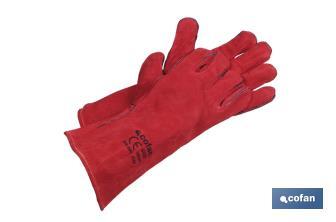 Welding gloves with long fibres | Lined interior | Suitable for welding and mechanical tasks | Tough and durable gloves - Cofan