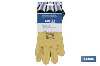 Cow leather glove | Standard quality | Safe and comfortable gloves | Tough and durable gloves - Cofan