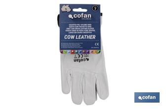 Cow leather glove | Standard quality | Safe and comfortable gloves | Tough and durable gloves - Cofan