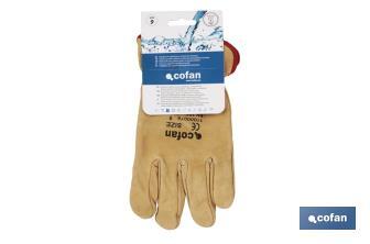 Cow leather gloves | Water-repellent gloves | Safe and comfortable gloves | Tough and durable gloves - Cofan