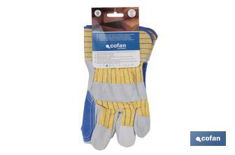 Reinforced split leather work gloves | Special for loading and unloading goods | Industrial design and tough gloves - Cofan