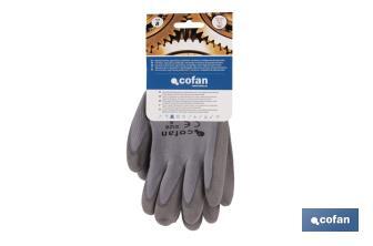 Gants 100 % en polyester | Imprégnés pour une plus grande sécurité | Flexibles | Protection et confort | Sans coutures - Cofan