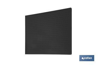 Panel de herramientas perforado | Tablero de acero | Incluye 8 ganchos y material de fijación | Disponible en diferentes medidas - Cofan