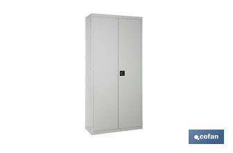 Armadio multiuso | Mobile con 2 porte e 4 ripiani | Materiale: acciaio | Dimensioni: 180 x 80 x 40 cm - Cofan