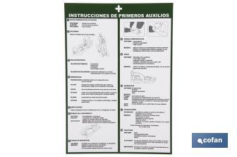 First aid instructions - Cofan