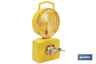 Barricade warning light for signalling construction sites | Darkness sensor included | Yellow - Cofan