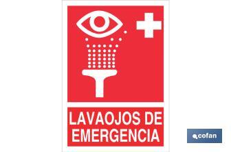 Señal luminiscente de socorro Lavaojos de emergencia. El diseño de la señal puede variar, pero en ningún caso se variará el significado de la misma. - Cofan