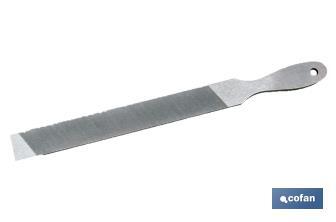 Flat parallel | Metal handle | Length: 200mm; Grit: 16 | Wide: 25mm; Thickness: 5mm | Second cut model - Cofan