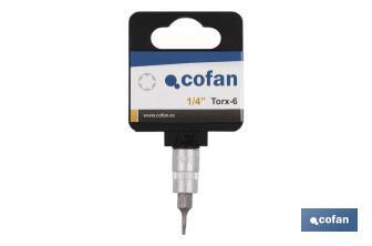 Soquetes ponta Torx 1/4" - Cofan