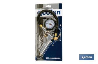 Outil de vérification de l’air | Manomètre de pression des pneus | Gonfleur de pneus avec extension flexible - Cofan