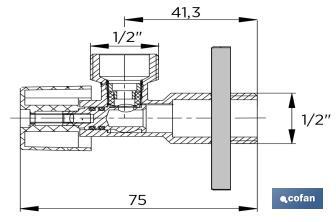 Set of 2 Angle Valves | Brass CW617N | 1/4 Turn Angle Valve - Cofan