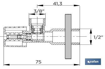 Set of 2 Angle Valves | Brass CW617N | 1/4 Turn Angle Valve - Cofan