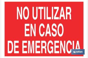No utilizar en caso de emergencia - Cofan