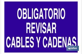 Obrigatório verificar os cabos e correntes - Cofan