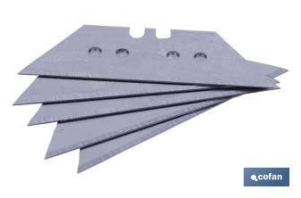 Pack de 5 cuchillas | Trapezoidales | Medidas de la cuchilla: 60 mm - Cofan