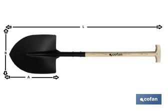 T-handle round mouth shovel - Cofan