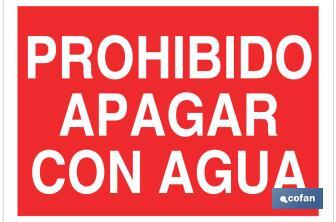 Prohibido apagar con agua - Cofan