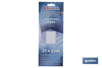 Tiras Antideslizantes Transparentes | Pack 8 uds | Medidas 25 x 2 cm - Cofan