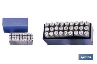 Jeu de poinçons à lettres pour marquer par estampage | Fabriqué en acier d'alliage | Dimensions des lettres de 6 mm - Cofan