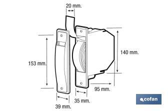 Compact belt winder | Strap in various colours and cover plate | Strap size of 5.5 metres in length - Cofan