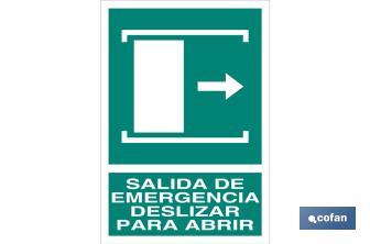 Salida de Emergencia Deslizar para Abrir - Cofan