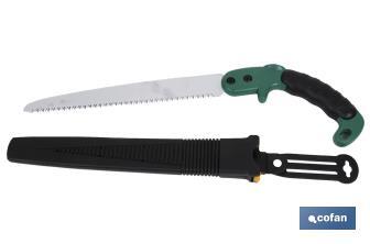 Portable folding pruning hand saw with blade of 500mm | Ergonomic and non-slip handle with protective sheath - Cofan