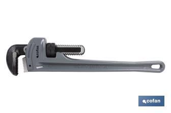 Reinforced pipe wrench or Stillson wrench | Aluminium | For pipes | Available lengths between 10" and 24" - Cofan