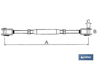 Tendeur tubulaire fourchette-fourchette - Cofan