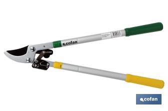 Telescopic lopper of 64cm | Cutting capacity of up to 45mm in diameter | Coated steel, carbon and PTFE - Cofan