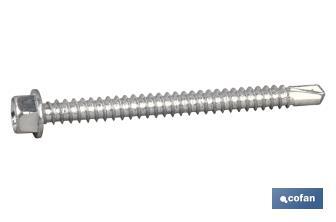 Self-drilling screw hexagon head with flange, zinc plated - Cofan