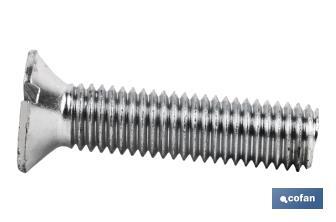 Slotted countersunk head machine screw,, zinc plated - Cofan