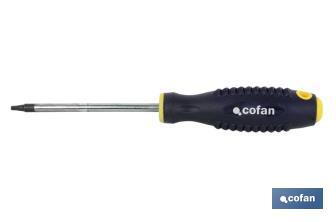 Destornillador Torx inviolable DIN 50150 | Modelo Confort Plus | Medidas de huella desde T-6 hasta T-40 - Cofan