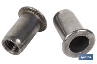 Stainless steel wide head rivet nuts - Cofan