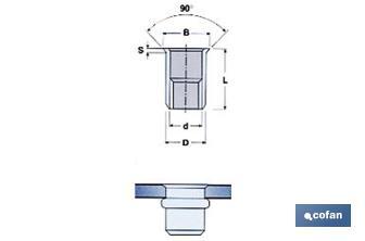 Tuercas Remachables Inoxidable Cabeza Baja - Cofan