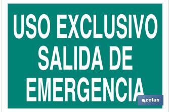 Uso Exclusivo Salida de Emergencia - Cofan