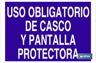 Uso obligatorio de casco y pantalla protectora - Cofan