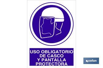 Uso obligatorio de casco y pantalla protectora - Cofan