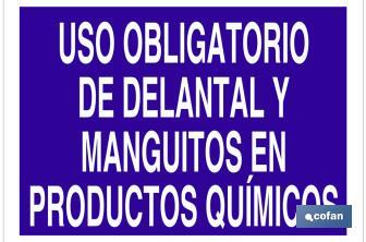 Uso obligatorio de delantal y manguitos en productos químicos - Cofan