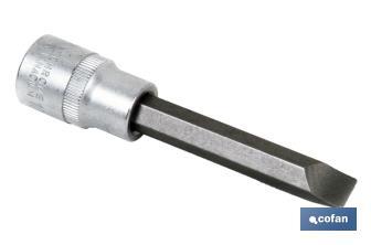 1/2" screwdriver bit socket | High-quality chrome-vanadium steel | With long SL 10 tip - Cofan