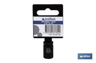 Soquete de impacto femêa 1/4" Torx - Cofan