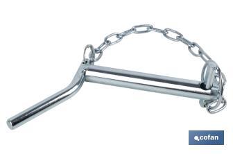 Bent handle hitch pin with chain | Fastener for agricultural machinery - Cofan