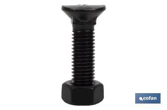 Tornillo cultivador | Cabeza ovalada y cuello cuadrado | Tuerca hexagonal DIN 934 incluida | Clase 8.8 | Disponible en diferentes medidas - Cofan