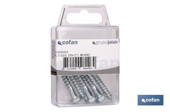 Tap bolt DIN-571 Standard blister - Cofan