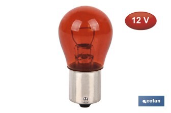 Lámpara PY21 W 12 V (BA15s) | Color: Ámbar - Cofan